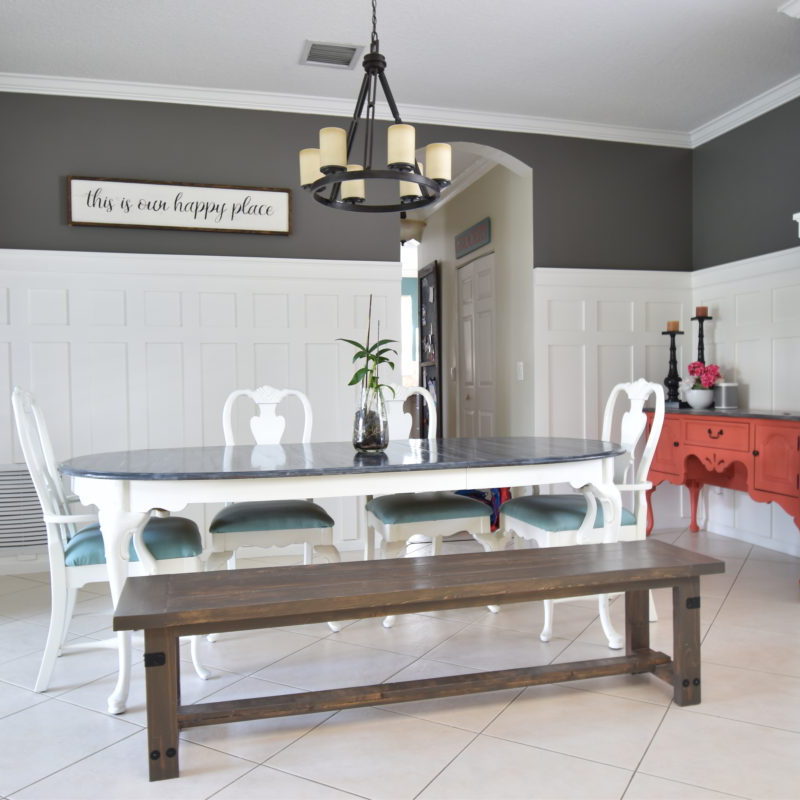 DIY GRAY AND WHITE DINING ROOM